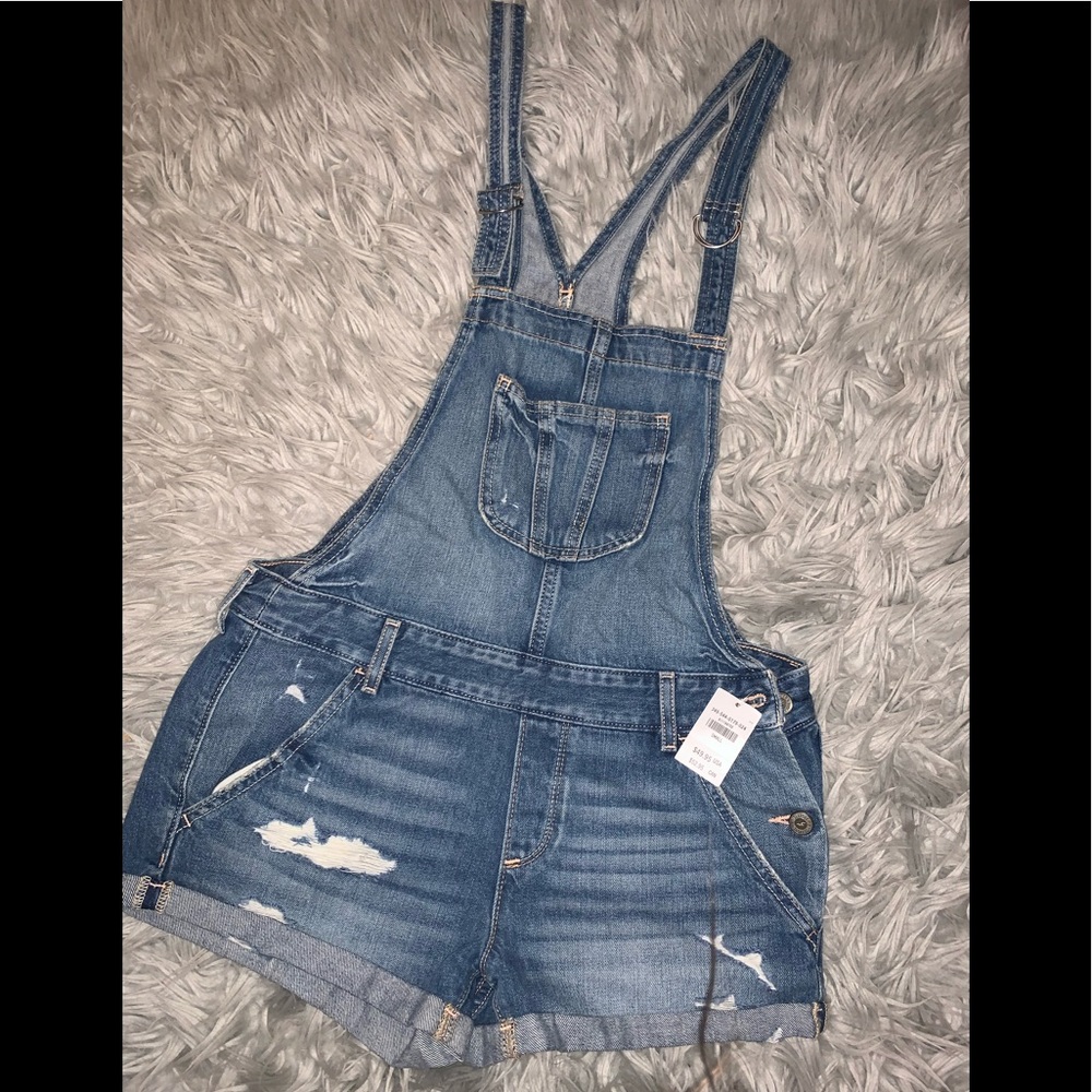HOLLISTER OVERALL JEAN SHORTS SZ SMALL